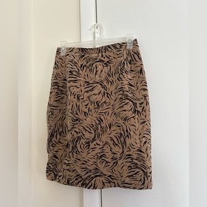 Vintage tiger print silk skirt